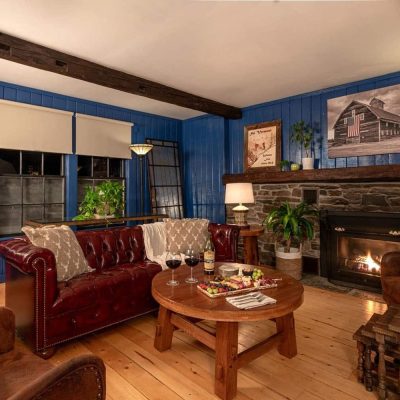Cozy Common Sitting Room with Wine and Charcuterie Board