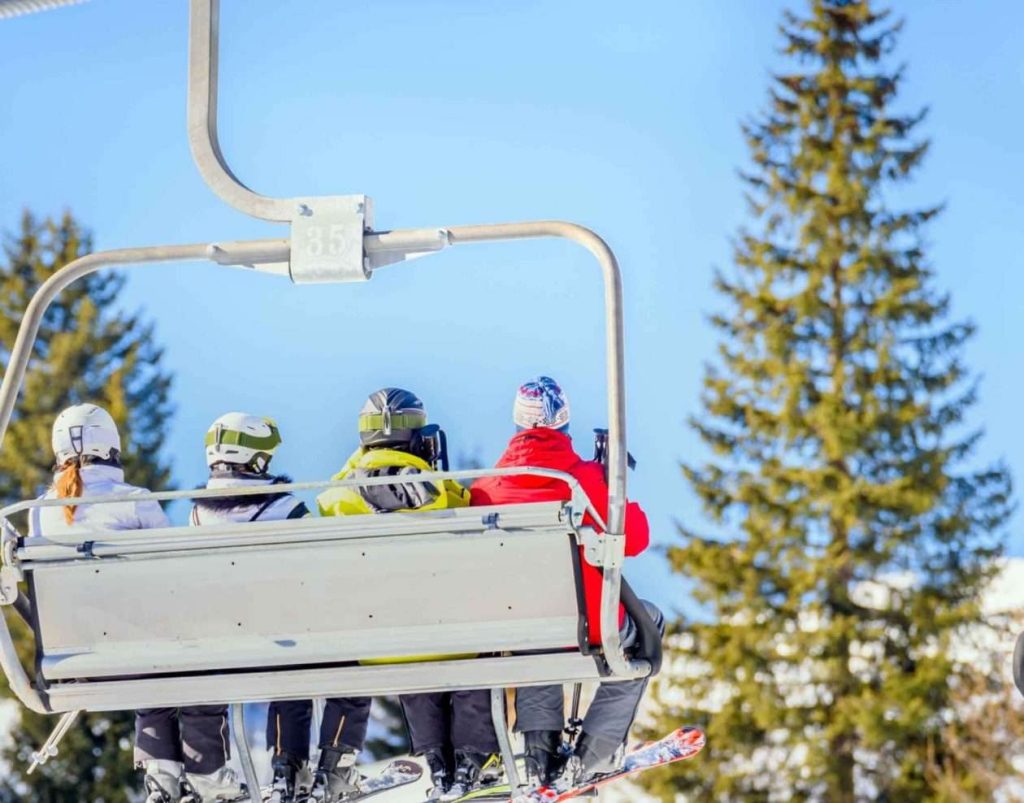 Family on Ski Lift Vermont